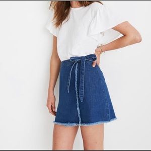 MADEWELL | Raw Hem Mini Wrap Skirt